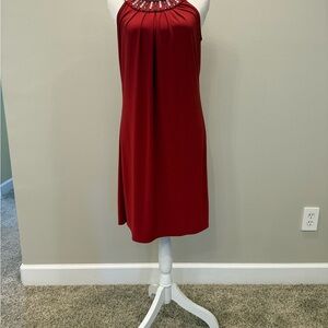 White House Black Market Red Halter Sundress